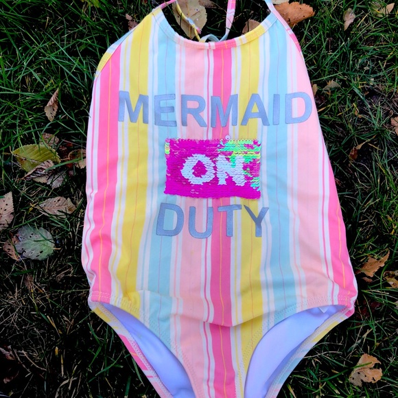 Size 6 girls jessica Simpson mermaid swimsuit - Picture 1 of 2